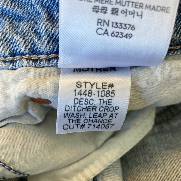 Mother Superior The Ditcher Crop Denim Jeans Leap At The Chance sz 27 - Picture 6 of 13